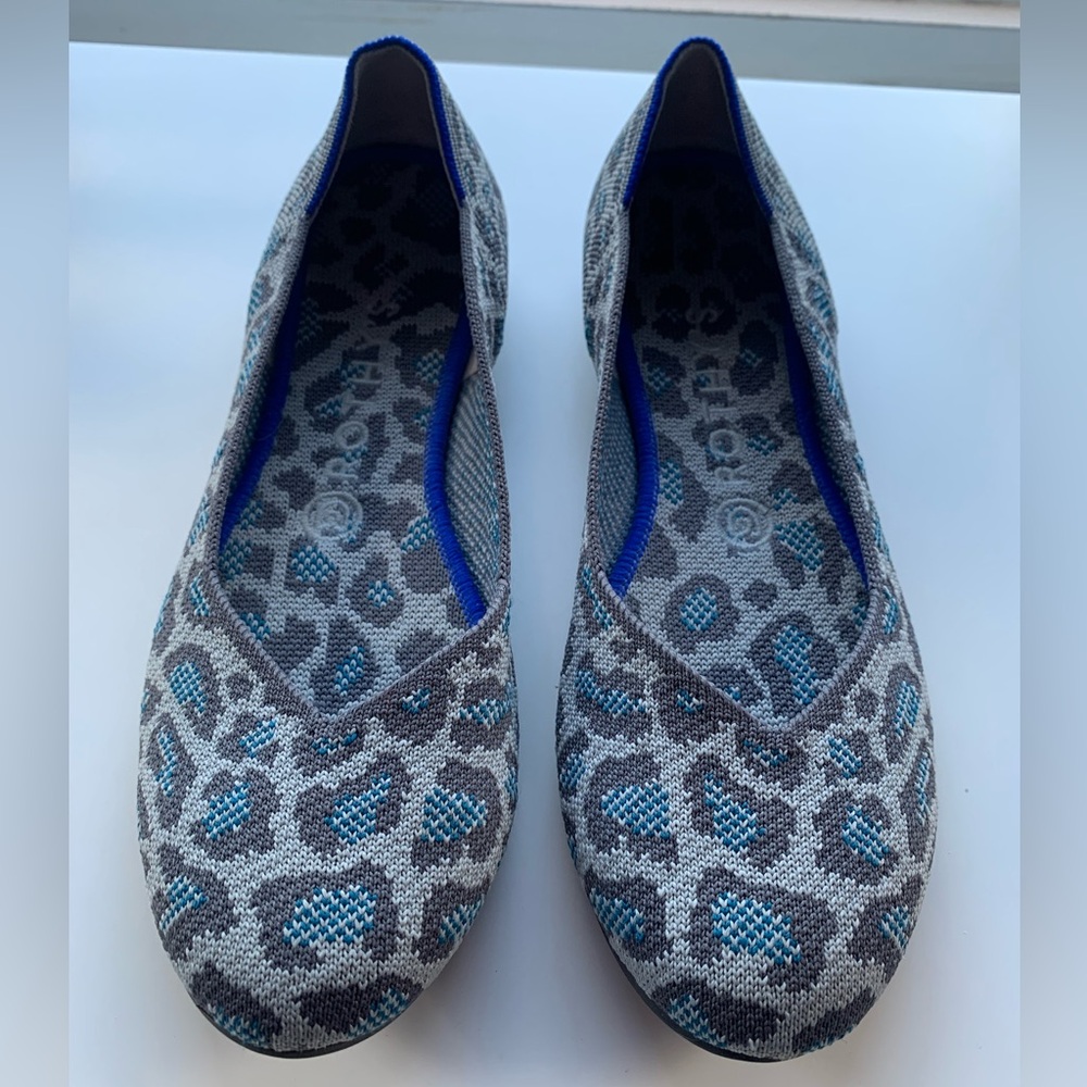 Rothy’s grey leopard print flats-size 8